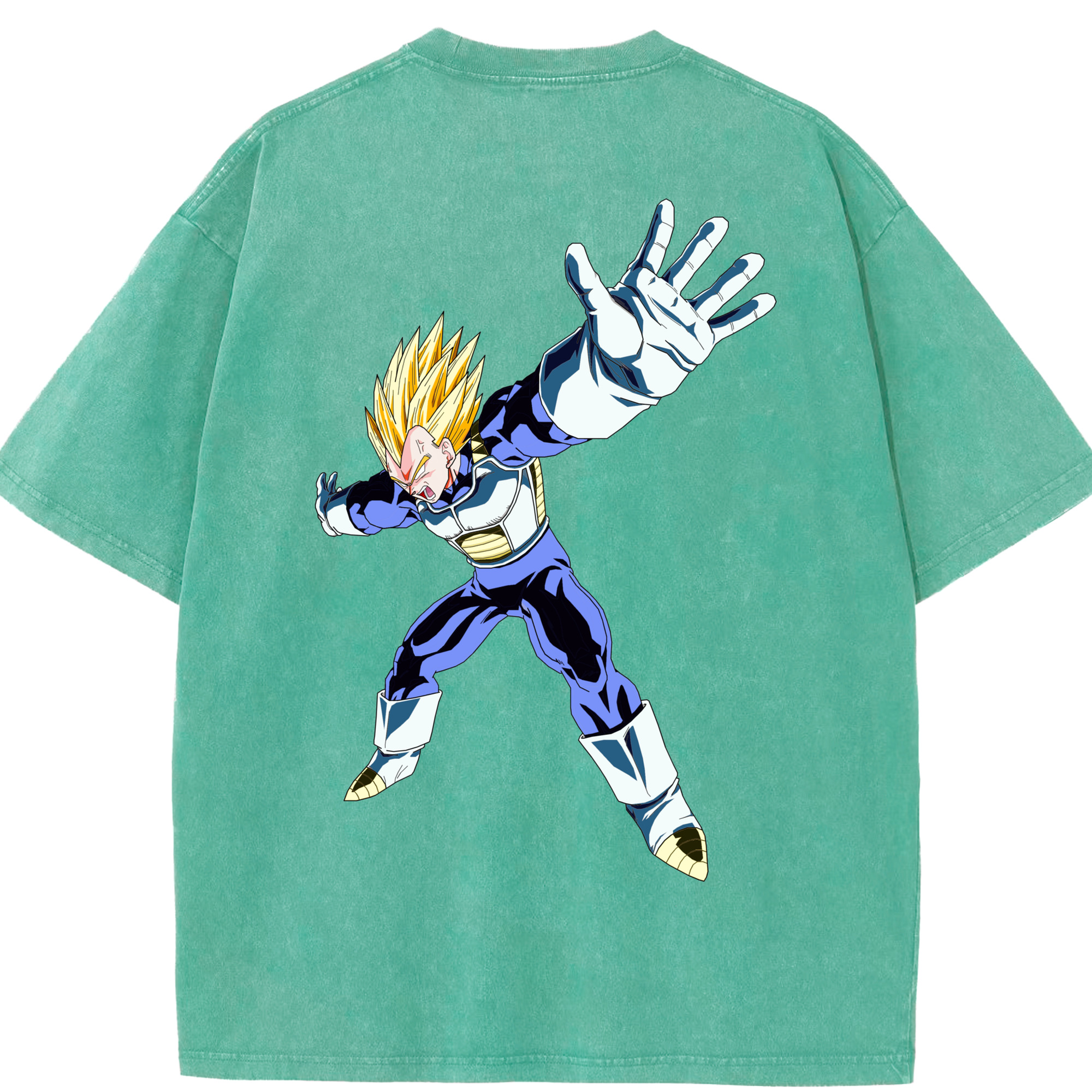 （画像用） ドラゴンボール ベジータ四世（Bejīta Yonsei）DRAGON BALL Vegeta IV 綿100% ヴィンテージ風 半袖Tシャツ（背面プリント）